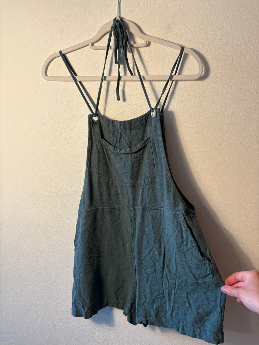 FAVLUX Olive Green Romper Jumpsuit with Adjustable Straps